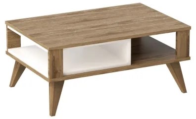 Măsuță de cafea IONIS 40x90 cm maro/albă