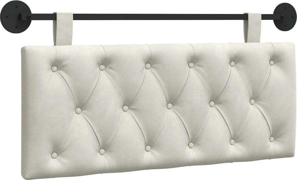 vidaXL Cap de pat suspendat Pe perete Crem 110 x 55 x 7 cm Catifea
