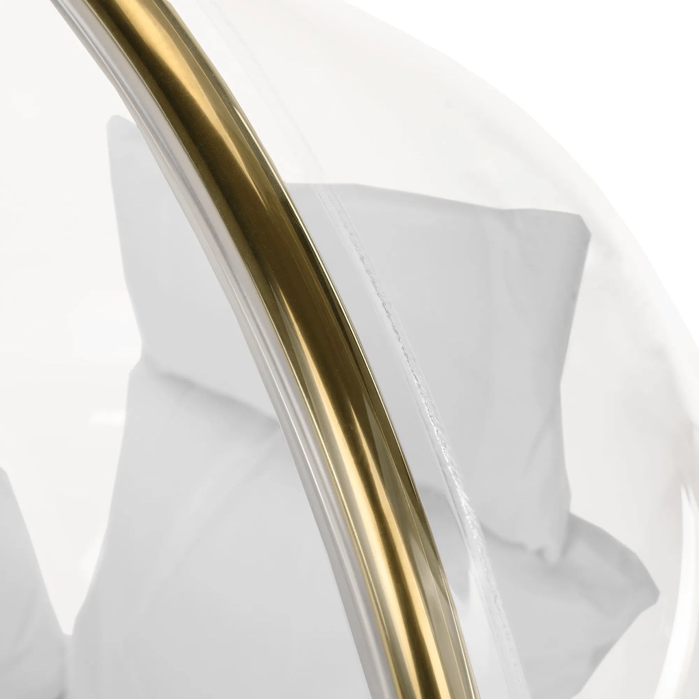 Scaun suspendat, transparent/ auriu/ alb, BUBBLE NEW TIP 1