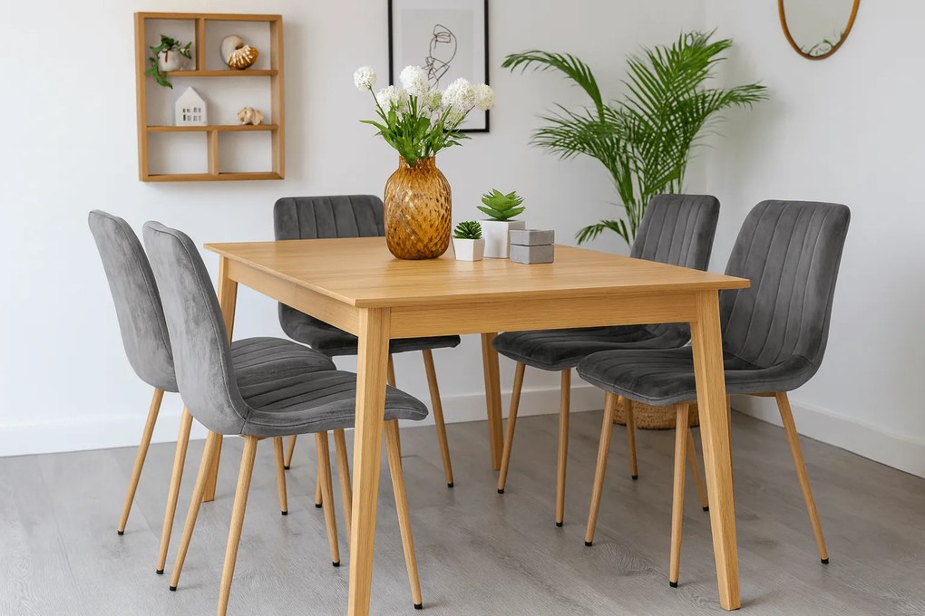 Gri inchis scaun bucatarie LAVA din catifea