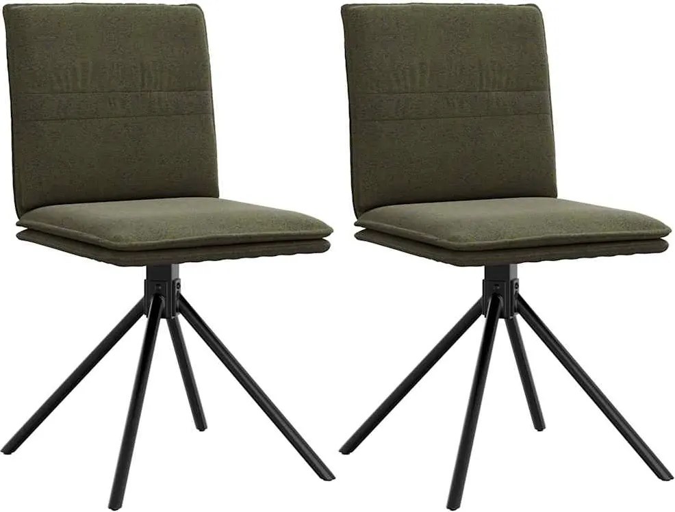 vidaXL Scaun de sufragerie din piele sintetică verde armată