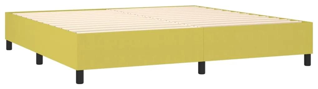 Pat box spring cu saltea, verde deschis, 200x200 cm, textil Lysegronn, 200 x 200 cm, Nasturi de tapiterie