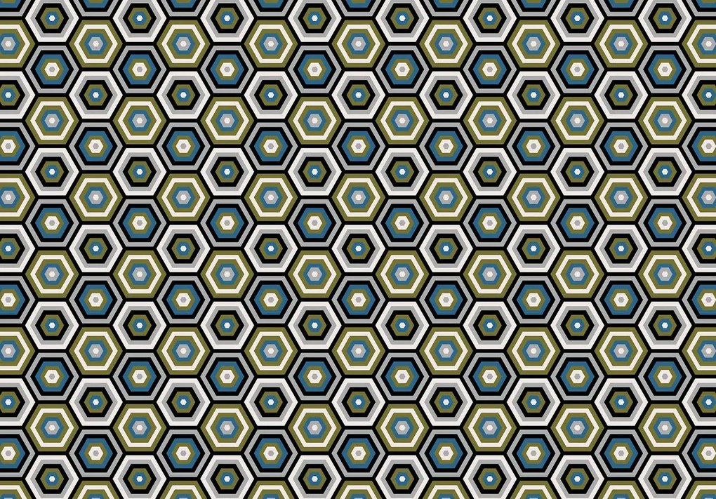 Fototapet - Hexagon (254x184 cm)
