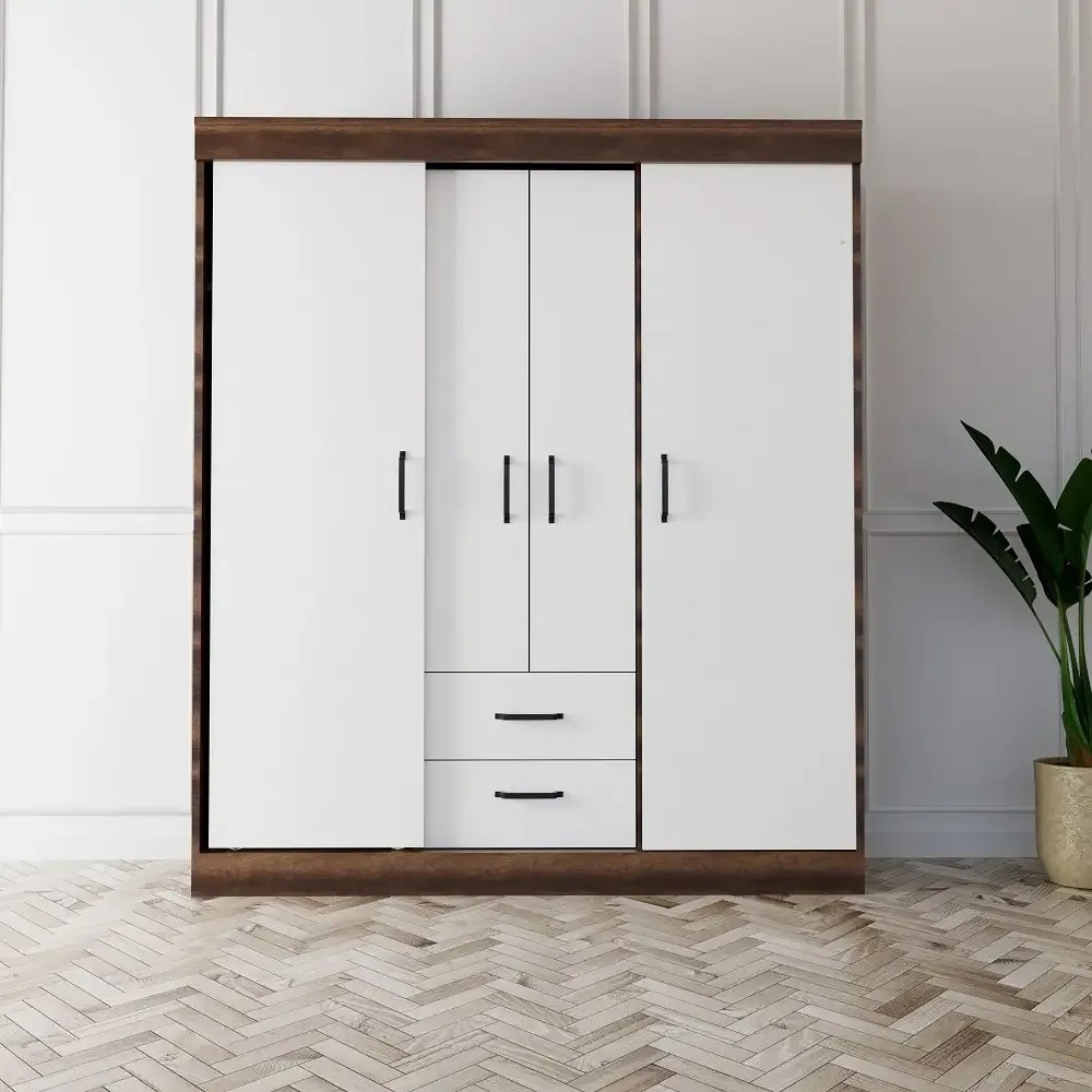 Dulap Homs 4 usi, 2 sertare alb, SD084-017749