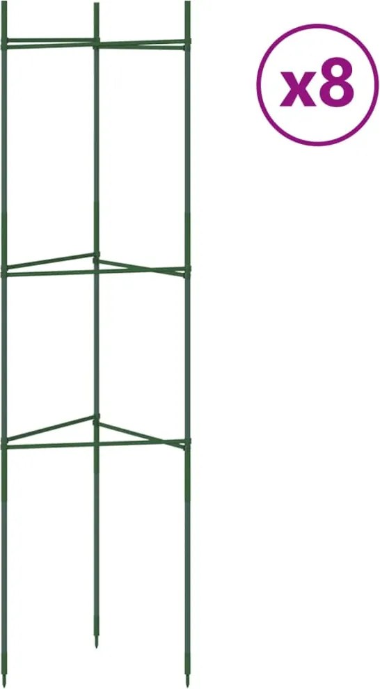 vidaXL Suport pentru roșii, 8 buc., 116 cm, oțel și PP