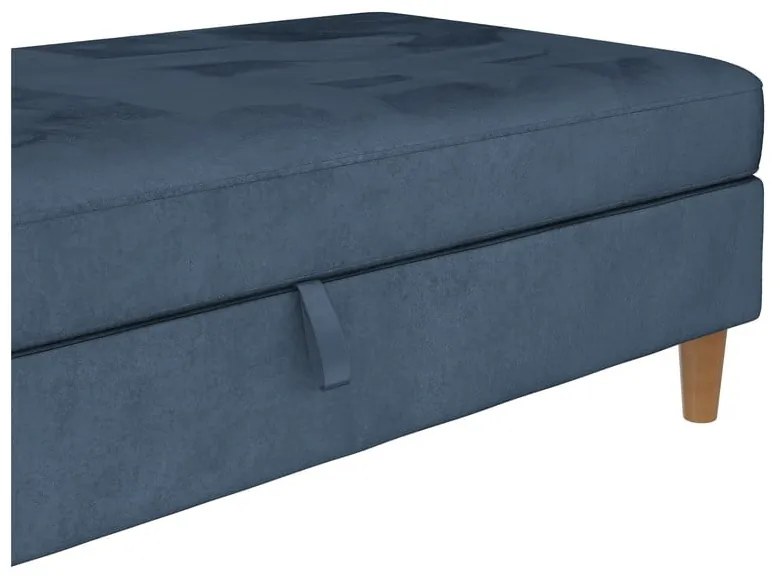 Taburet albastru cu tapițerie din catifea Lilly – Støraa