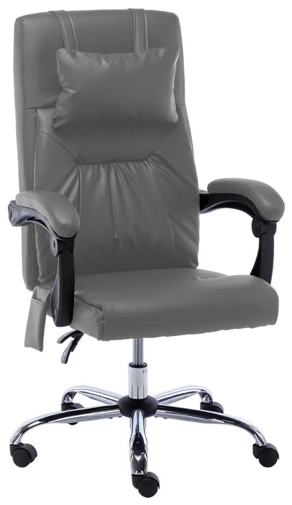 vidaXL Scaun de birou cu masaj, antracit, piele ecologică
