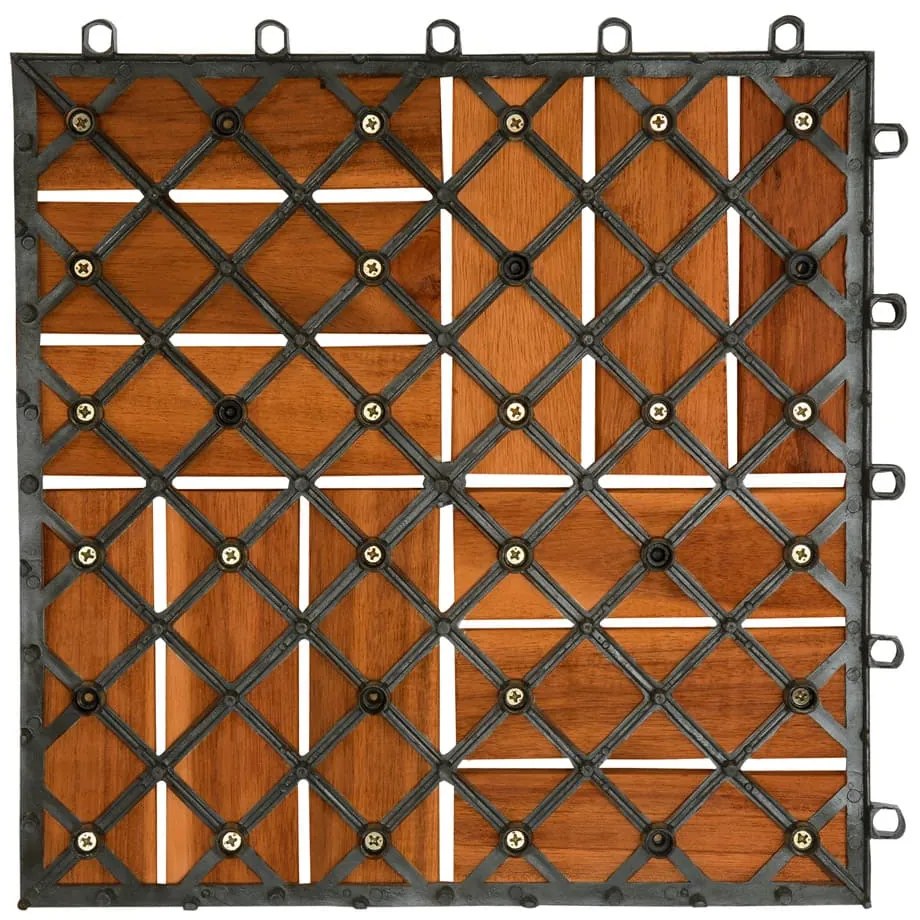 Deuba Tigla din lemn mozaic de salcam - set 11, 30x30cm