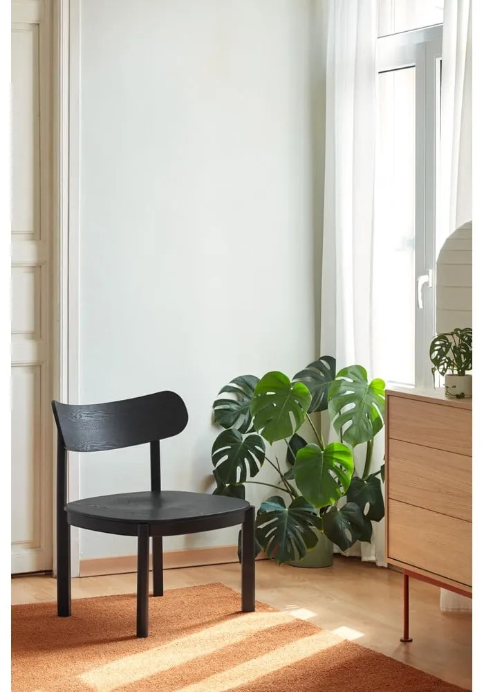 Fotoliu dining negru în decor frasin Nara - Teulat