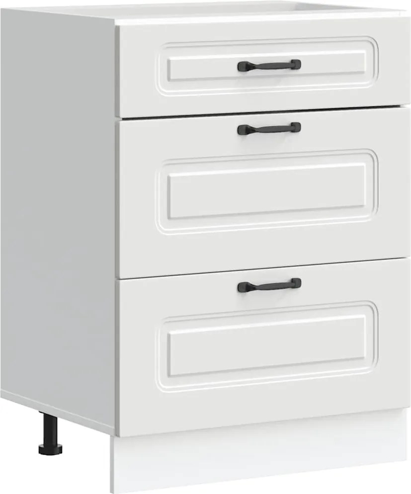 vidaXL Dulap de bază de bucătărie „Kalmar” din lemn prelucrat alb