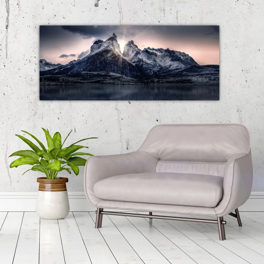 Tablou lacul cu munte (120x50 cm)