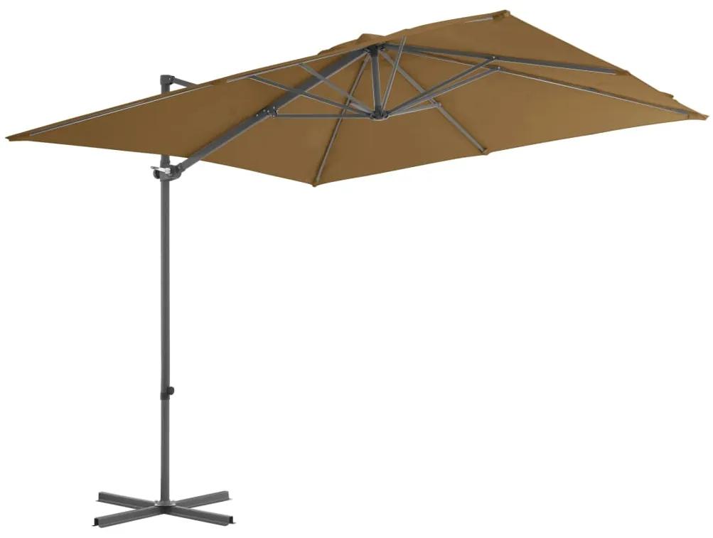 Umbrela suspendata cu stalp din otel, gri taupe, 250 x 250 cm Gri taupe, 250 x 250 cm
