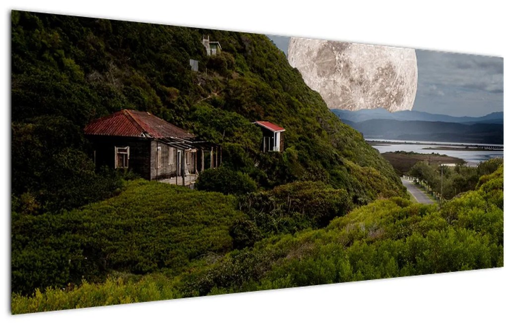 Tablou - peisaj cu luna (120x50 cm)