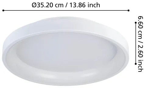 Plafonieră LED dimabilă Eglo 901248 LORETELLO LED/12W/230V alb + telecomandă