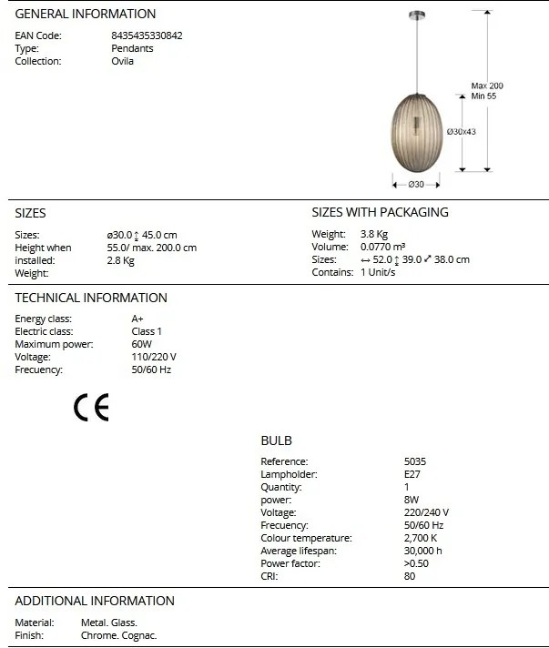 Pendul design modern decorativ Ovila cognac SV-752091