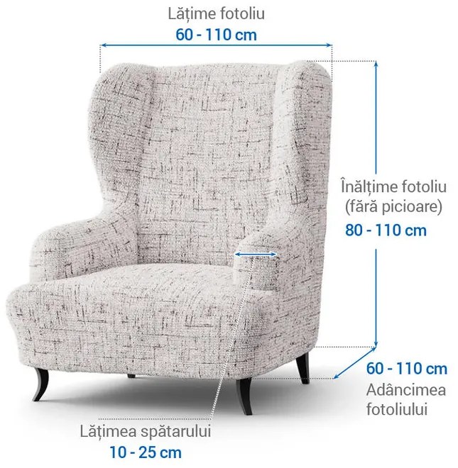Huse bielastice VITTORIA smântânii fotoliu clasic (l. 60 - 110 cm)