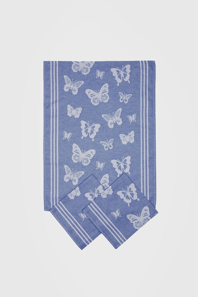 3PACK Prosop de bucătărie Butterflies albastru
