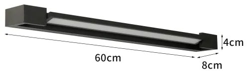 Brilagi-LED Iluminare pentru oglindă de baie AQUA LINE LED/18W/230V 60 cm IP44 negru