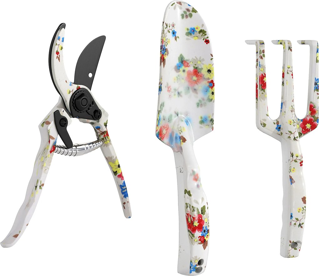 Outsunny Set de unelte de grădinărit 3 piese din aluminiu cu foarfecă, lopată de grădină, greblă manuală, ideal pentru tăiere | Aosom Romania