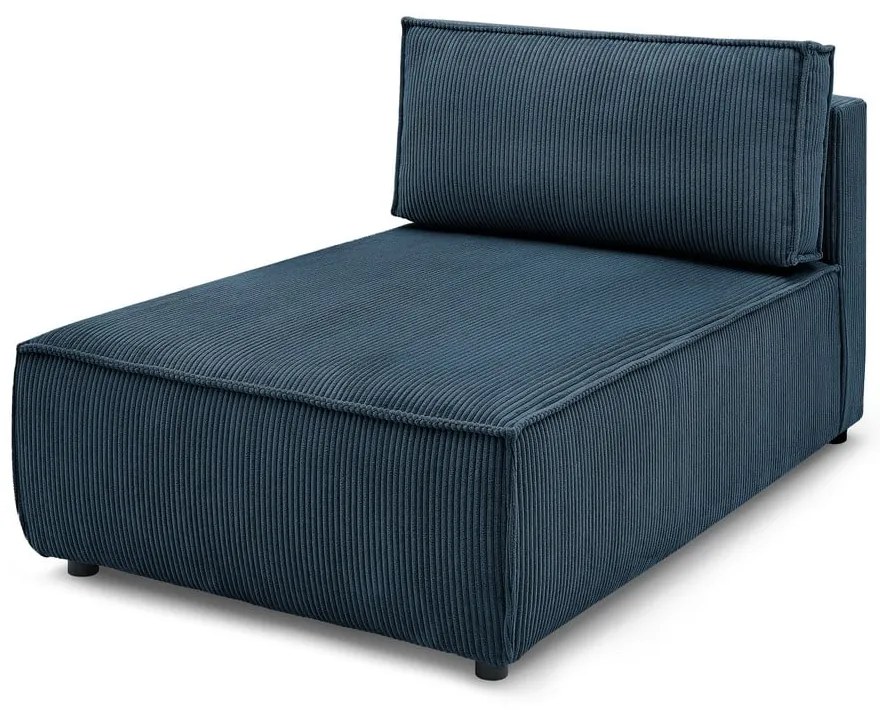 Modul pentru canapea albastru închis cu tapițerie din catifea reiată (cu colț variabil) Nihad modular – Bobochic Paris