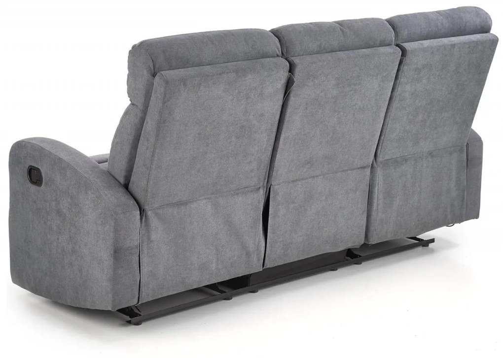 Canapea recliner Oslo 3S stofa gri inchis H100 cm