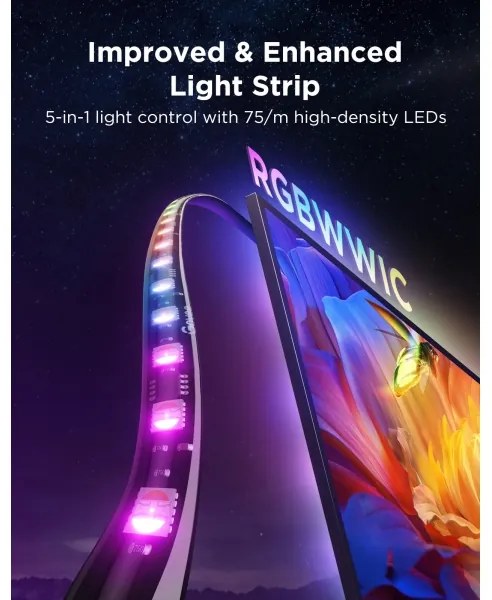 Govee - TV Backlight 3 Pro 75-85" Iluminare LED din spate SMART RGBIC, Wi-Fi