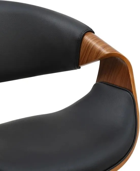 Scaun retro imitatie piele neagra, lemn furniruit ORGANIC