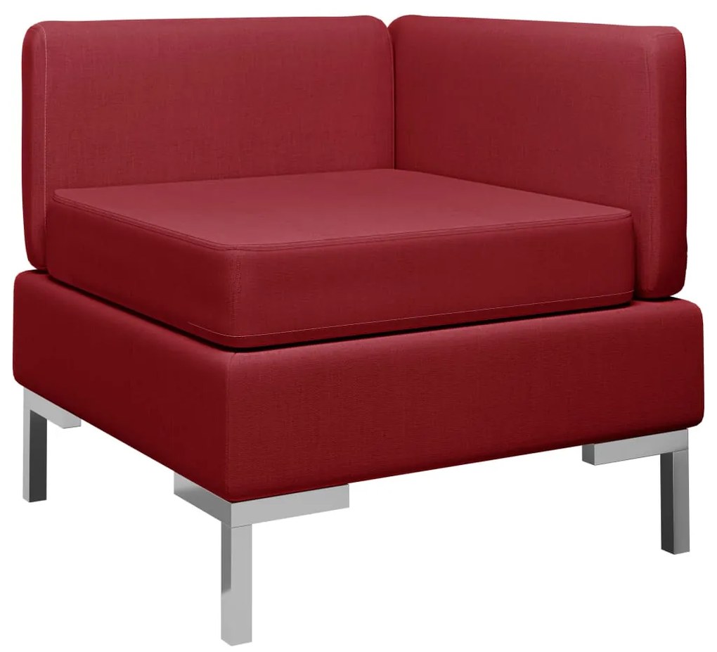 287018 vidaXL Canapea de colț modulară cu pernă, roșu vin, material textil