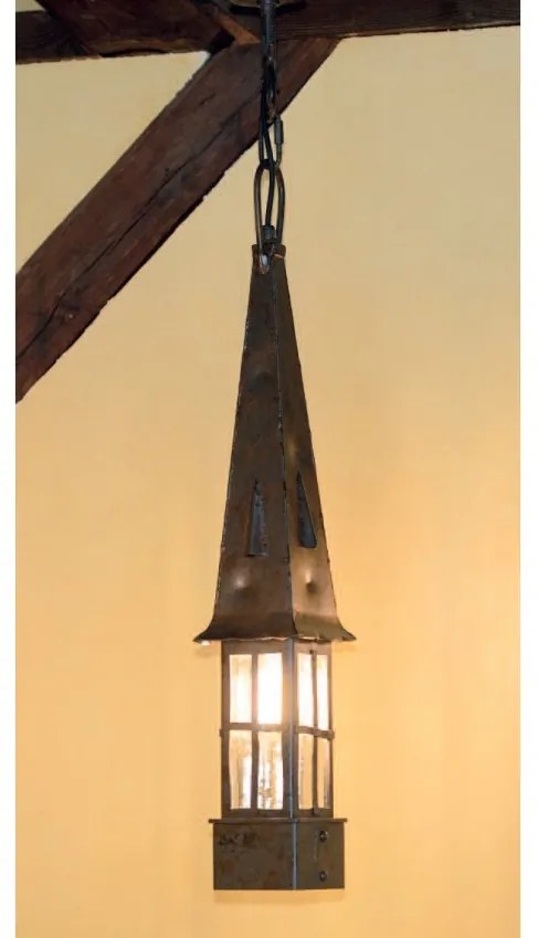 Pendul iluminat exterior din fier forjat design medieval HL 2631