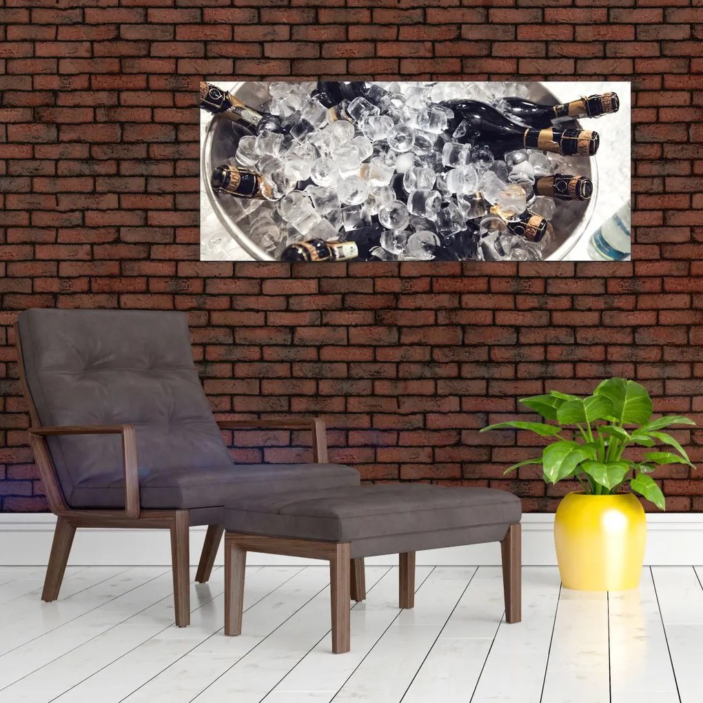 Tablou -șampanie la gheață (120x50 cm)