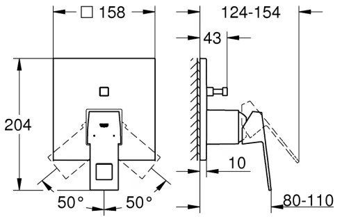 GROHE 24062000 - Baterie Eurocube, crom lucios