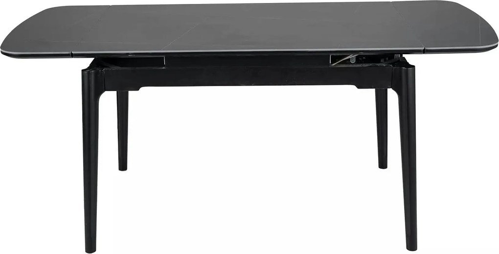 Masa extensibila SENTO, negru mat cu efect de marmura, ceramica/lemn,