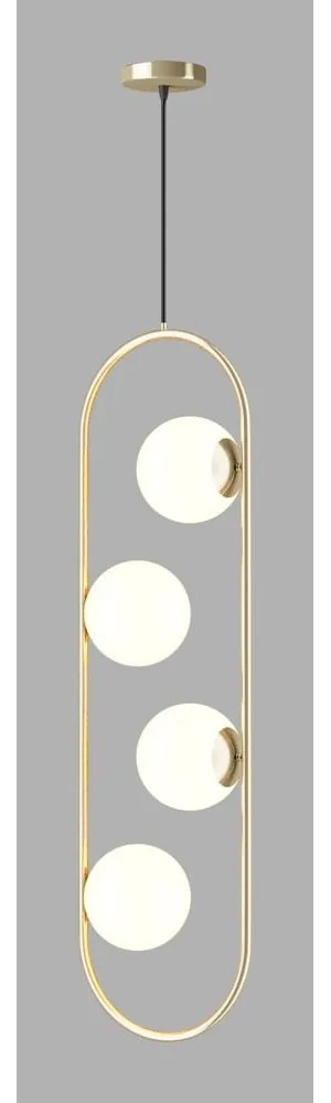 Lustră aurie cu abajur din sticlă Club – Squid Lighting