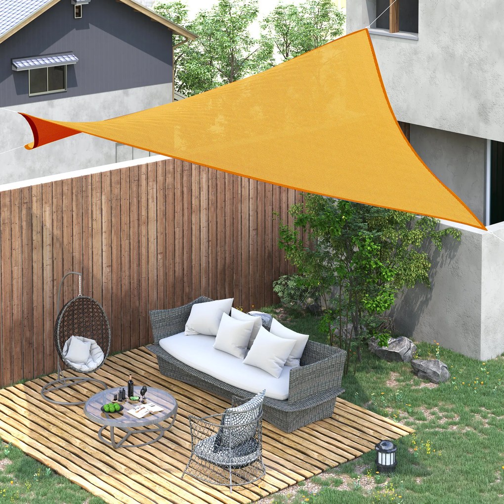 Outsunny Voal de umbrire Panza Solara rectangulara 6L x 4l m HDPE Galben | Aosom Romania