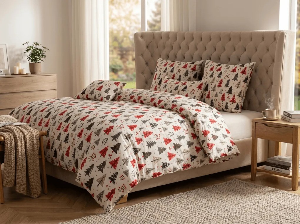 Lenjerie de pat din microfibra MERRY TREE colorata Dimensiune lenjerie de pat: 70 x 90 cm | 140 x 200 cm