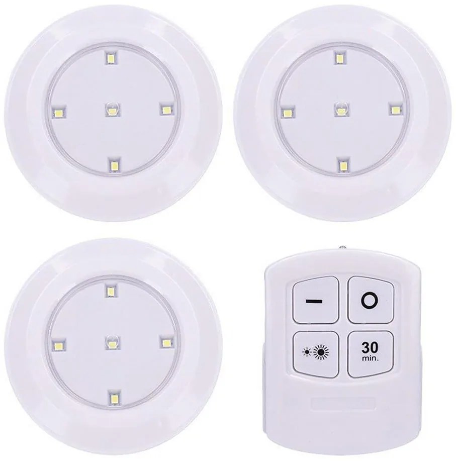 Solight WL906 - Set 3x corpuri LED reglabile cu telecomandă, LED/3xAAA
