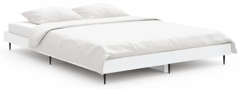 832285 vidaXL Cadru de pat, alb ,135x190 cm, lemn prelucrat