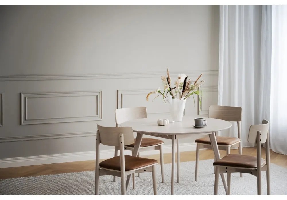 Scaune de dining maro coniac/natural 2 buc. din imitație de piele Wolcott – Rowico