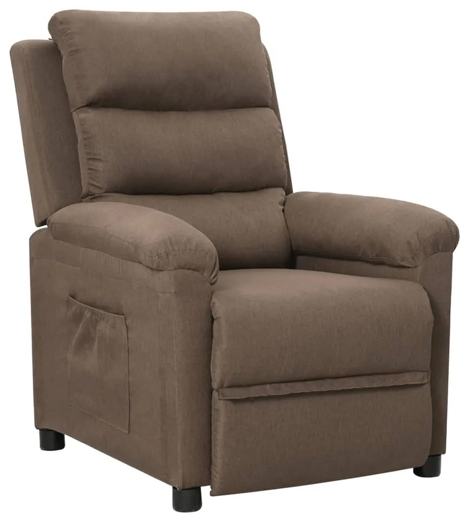 vidaXL Fotoliu rabatabil, gri taupe, material textil