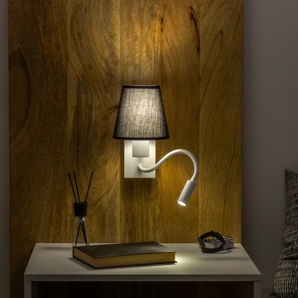 Lampă LED de perete Brilagi NUBILA 1xE27/25W/230V + LED/3W alb/negru