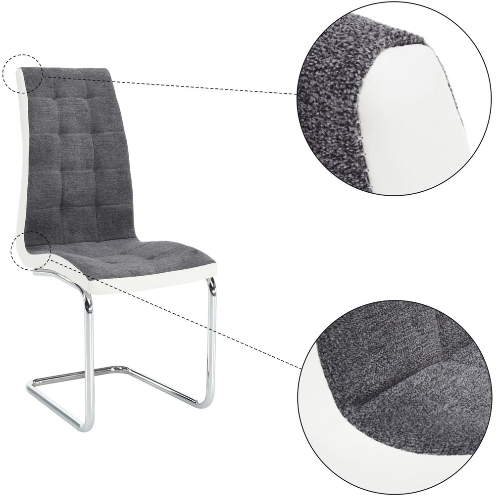 Scaun de sufragerie Santa new (gri închis + alb). 772783