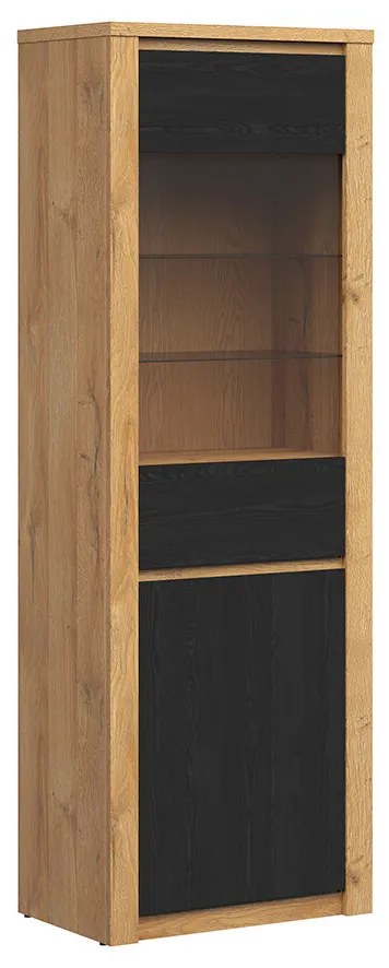 Vitrină Walton REG1D1W (stejar mare + stejar negru). 1074191