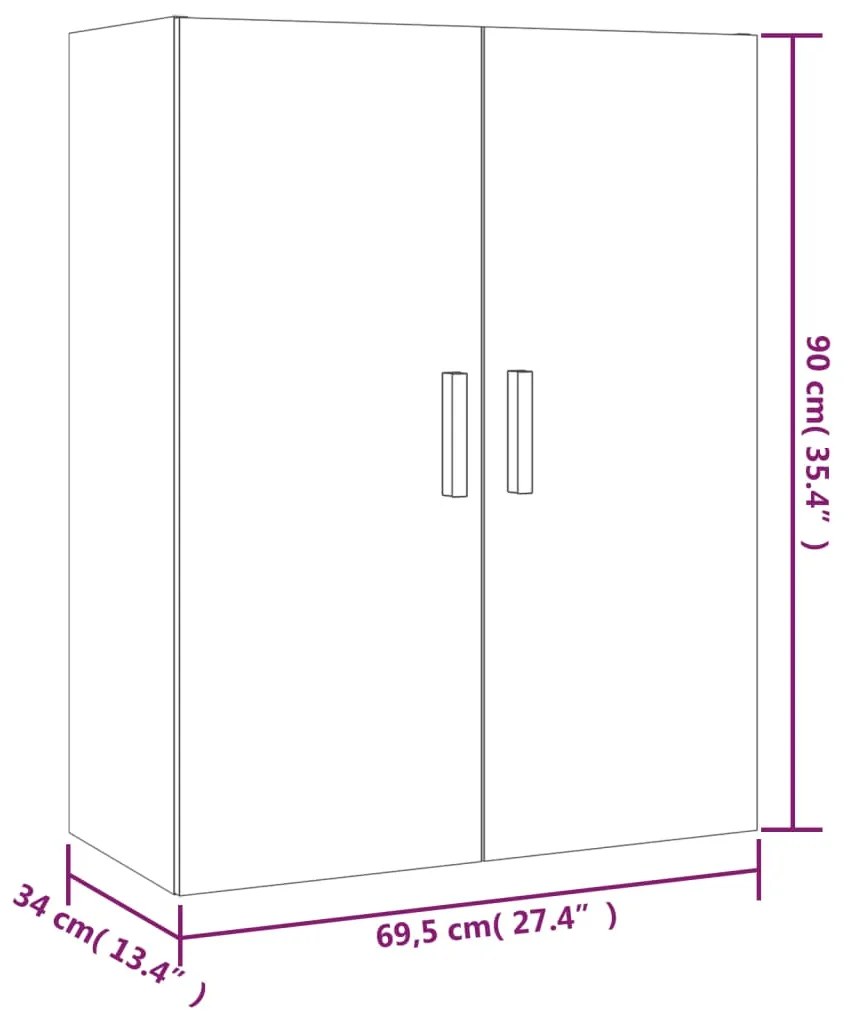 Dulap inalt, stejar maro, 70x34x180 cm, lemn prelucrat 1, Stejar brun