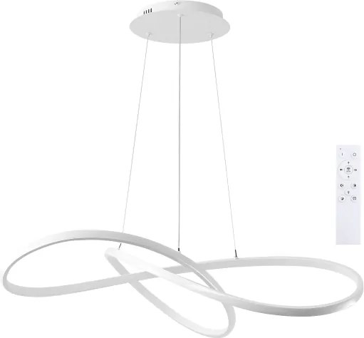 Brilagi - LED dimabil lustră pe cablu INFINITY LED/80W/230V 80x80 cm albă + telecomandă