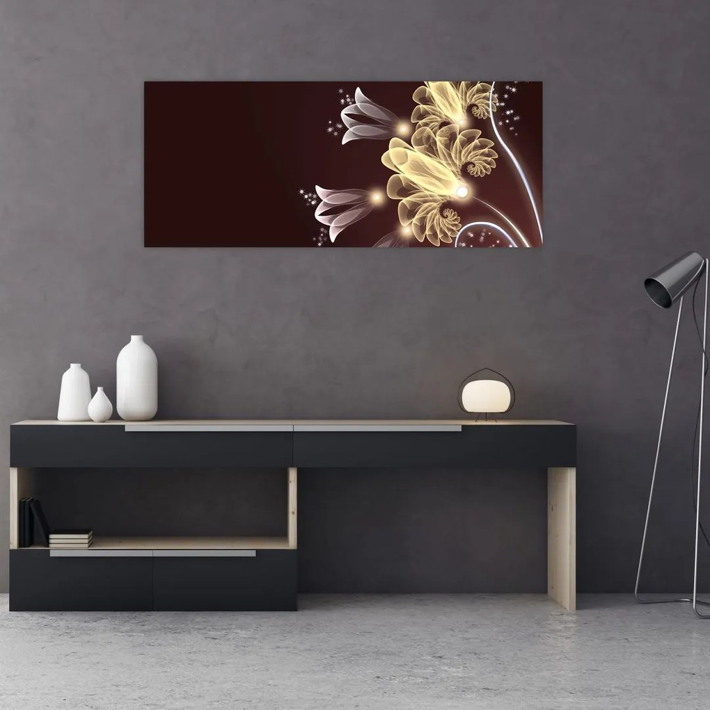 Tablou - Flori strălucitoare (120x50 cm)
