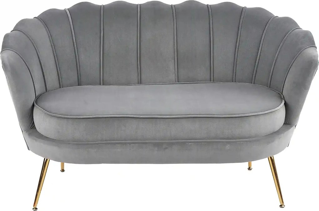 Canapea AMORINITO XL, gri/auriu, stofa catifelata/otel, 131x77x77 cm