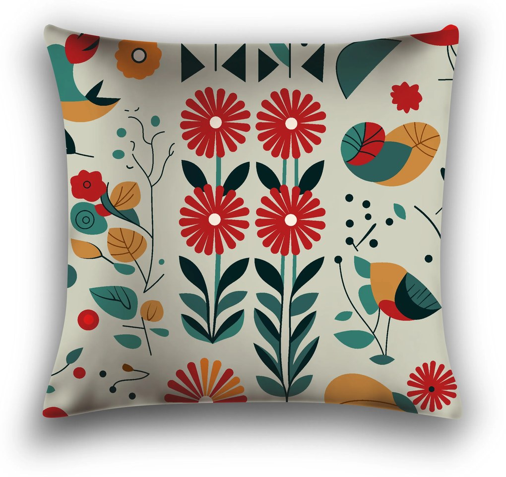 Fata de perna decorativa RETRO PASARE 40x50 cm, colorat