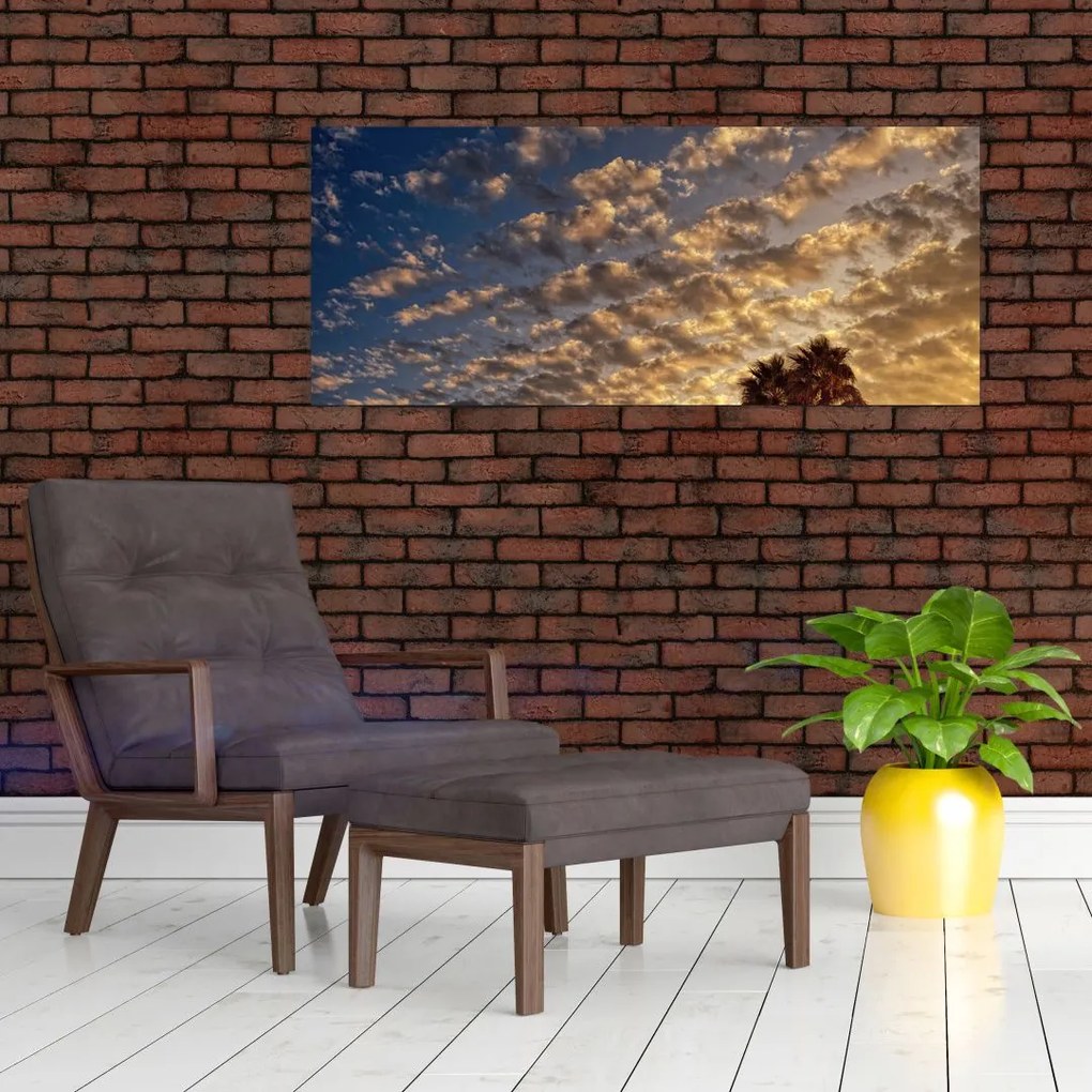 Tablou - Palmieri între nori (120x50 cm)