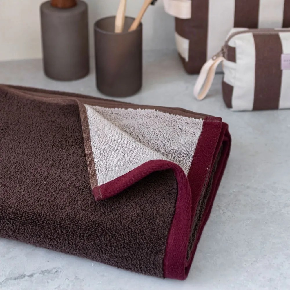 Prosoape maro 2 buc. din bumbac organic din frotir 40x55 cm Soft – Mette Ditmer Denmark