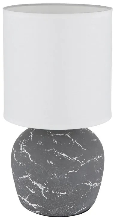 Veioza de masa ceramica gri textil alb MARBLE